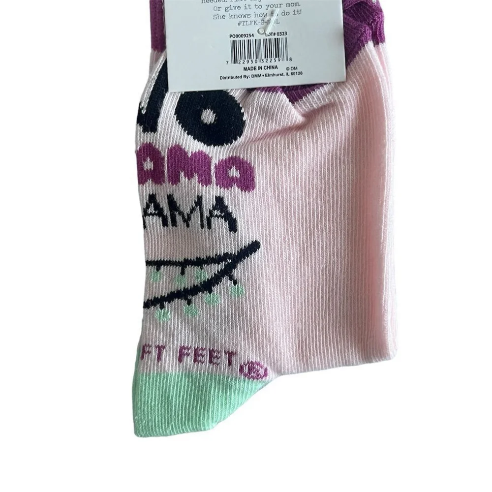 Two Left Feet Socks 4 Pairs Kids Ages 3-6 No Drama Llama Multicolor Novelty Calf